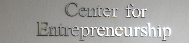 Center for Entrepreneurship sign outside the building