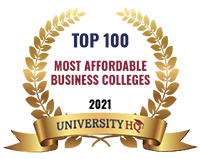 UniversityHQ graphic ranking Atlanta Metropolitan State College #28 among the most affordable colleges for business
