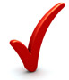 red checkmark